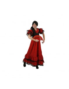 Disfraz de sevillana rojo con lunares negros para mujer por 29,50 €