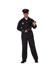 policia negro chaqueta