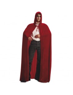 Capa Con Capucha Terciopelo Roja