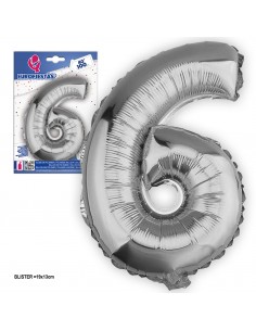 GLOBO PLATA NUMERO (6)