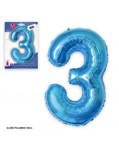 GLOBO AZUL NUMERO (3)