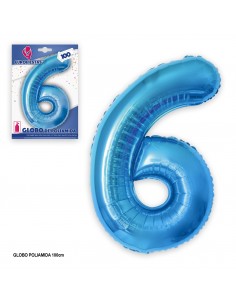 GLOBO AZUL NUMERO (6)