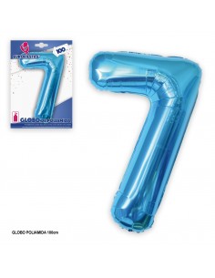 GLOBO AZUL NUMERO (7)