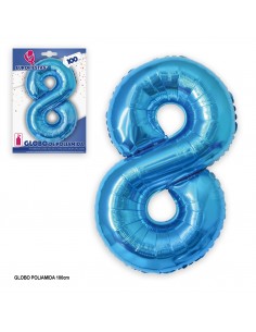 GLOBO AZUL NUMERO (8)