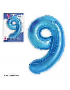 GLOBO AZUL NUMERO (9)
