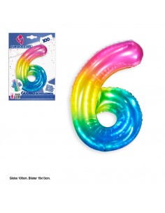 GLOBO MULTICOLOR NUMERO (6)
