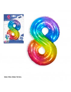 GLOBO MULTICOLOR NUMERO (8)